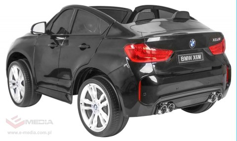 BMW X6M XXL dla 2 dzieci Czarny SUV + Pilot + Ekoskóra