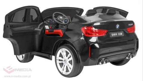 BMW X6M XXL dla 2 dzieci Czarny SUV + Pilot + Ekoskóra