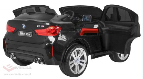 BMW X6M XXL dla 2 dzieci Czarny SUV + Pilot + Ekoskóra