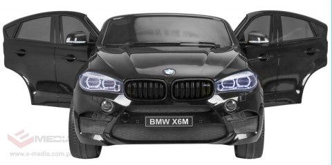 BMW X6M XXL dla 2 dzieci Czarny SUV + Pilot + Ekoskóra