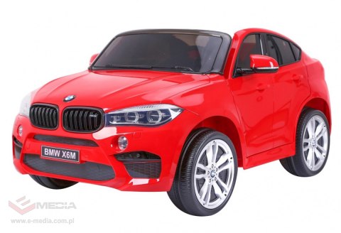 BMW X6M XXL dla 2 dzieci Czerwony SUV + Pilot + Ekoskóra