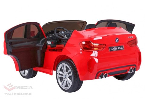 BMW X6M XXL dla 2 dzieci Czerwony SUV + Pilot + Ekoskóra