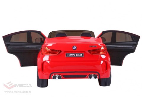BMW X6M XXL dla 2 dzieci Czerwony SUV + Pilot + Ekoskóra