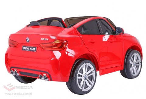 BMW X6M XXL dla 2 dzieci Czerwony SUV + Pilot + Ekoskóra