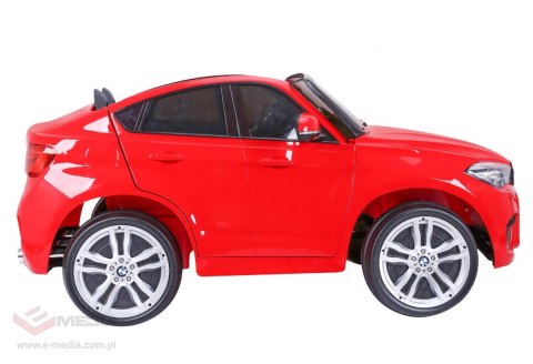 BMW X6M XXL dla 2 dzieci Czerwony SUV + Pilot + Ekoskóra
