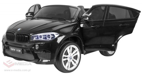 BMW X6M XXL dla 2 dzieci Lakier Czarny SUV + Pilot + Ekoskóra