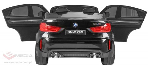 BMW X6M XXL dla 2 dzieci Lakier Czarny SUV + Pilot + Ekoskóra