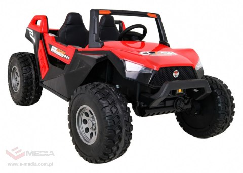 Buggy Clash na akumulator dla 2 dzieci Czerwony + Pilot + Napęd 4x4 + Regulacja siedzenia + Radio MP3 + LED