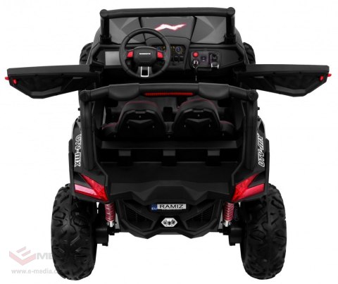 Buggy SuperStar dla dzieci Czarny + MP4 + Napęd 4x4 + Pilot + Bagażnik + LED + Blokada drzwi