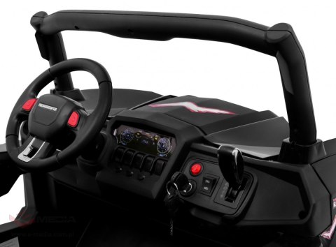 Buggy SuperStar dla dzieci Czarny + MP4 + Napęd 4x4 + Pilot + Bagażnik + LED + Blokada drzwi