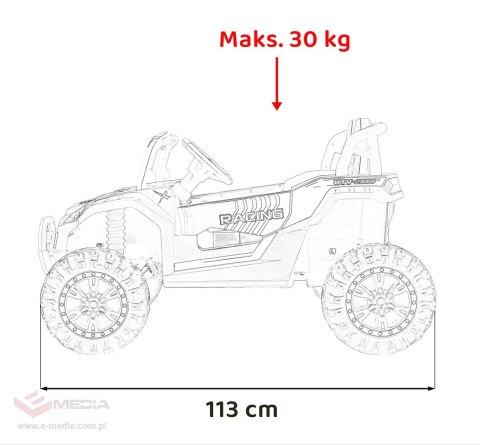 Buggy UTV 2000M Racing Auto na akumulator Biały + MP3 Dźwięki Światła + Pilot + Wolny Start