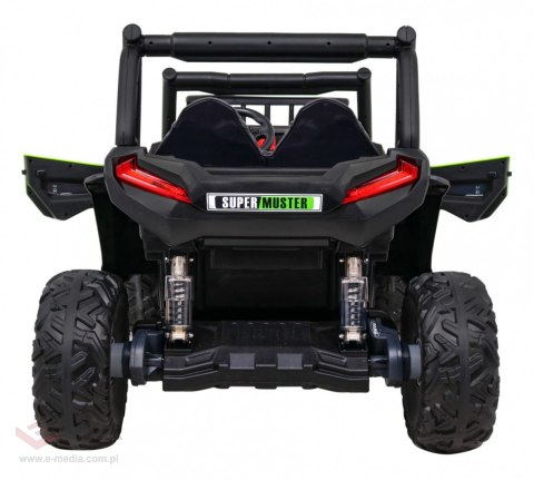 Buggy UTV Terenówka dla dzieci Zielony + Pilot + Bagażnik + Wolny Start + EVA + MP3 LED