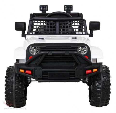 Autko Jeep Dark Night na akumulator dla dzieci Biały + Wolny Start + EVA + Audio LED
