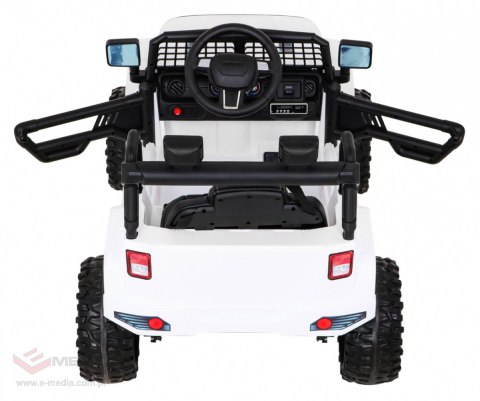 Autko Jeep Dark Night na akumulator dla dzieci Biały + Wolny Start + EVA + Audio LED