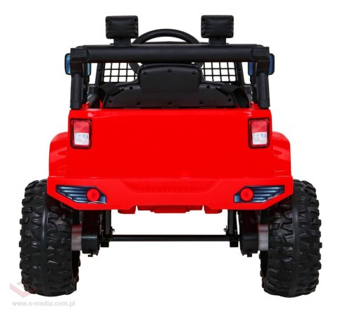 Autko Jeep Dark Night na akumulator dla dzieci Czerwony + Wolny Start + EVA + Audio LED