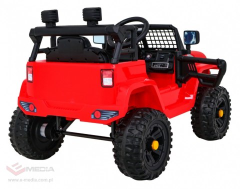 Autko Jeep Dark Night na akumulator dla dzieci Czerwony + Wolny Start + EVA + Audio LED