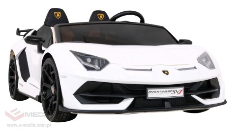 Lamborghini SVJ DRIFT dla 2 dzieci Biały + Funkcja driftu + Pilot