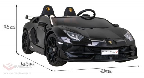 Lamborghini SVJ DRIFT dla 2 dzieci Czarny + Funkcja driftu + Pilot + MP3 LED + Wolny Start