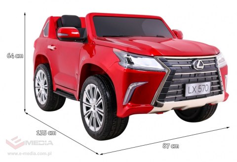 Lexus LX570 Lakierowane Autko dla 2 dzieci Czerwony SUV + Pilot