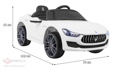 Maserati Ghibli na akumulator dla dzieci Biały + Pilot