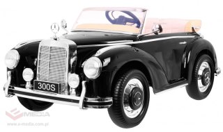 Mercedes Benz 300S Retro dla dzieci Lakier Czarne klasyczne auto