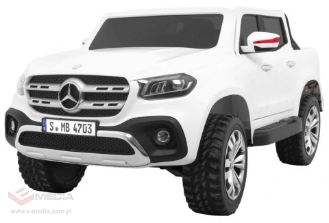 Mercedes Benz X-Class dla dzieci Biały Pickup + Pilot + Napęd 4x4