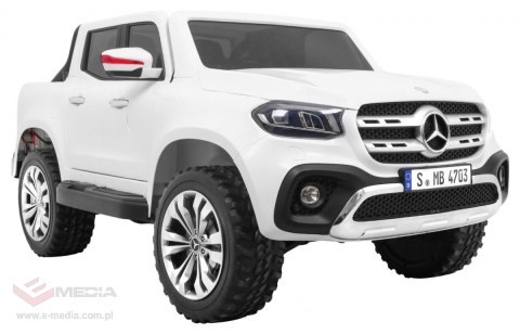 Mercedes Benz X-Class dla dzieci Biały Pickup + Pilot + Napęd 4x4