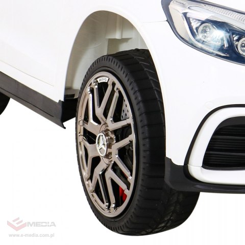 Mercedes Benz GLC63S dla dzieci, Biały SUV + Pilot + Napęd 4x4