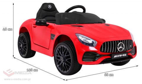 Mercedes Benz GT na akumulator dla dzieci Czerwony + Pilot + Wolny Start + MP3 LED