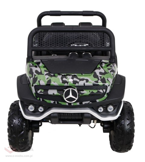 Mercedes Benz Unimog dla dzieci Lakier Moro + Napęd 4x4 + Pilot + Bagażnik + Wolny Start + Radio MP3 + LED