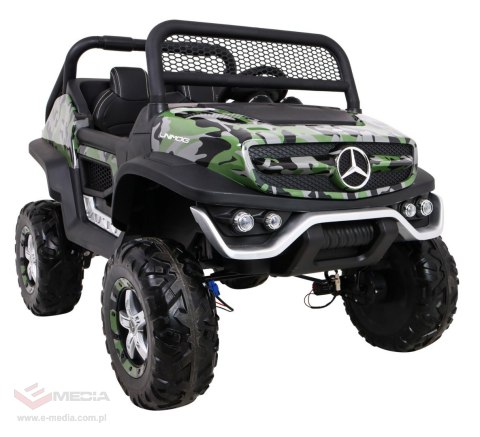 Mercedes Benz Unimog dla dzieci Lakier Moro + Napęd 4x4 + Pilot + Bagażnik + Wolny Start + Radio MP3 + LED