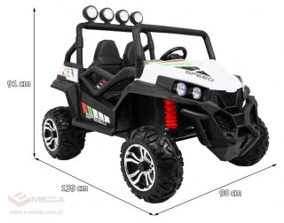 Terenowe Grand Buggy Lift dla dzieci Biały + Napęd 4x4 + Pilot + Bagażnik + Radio MP3 + LED