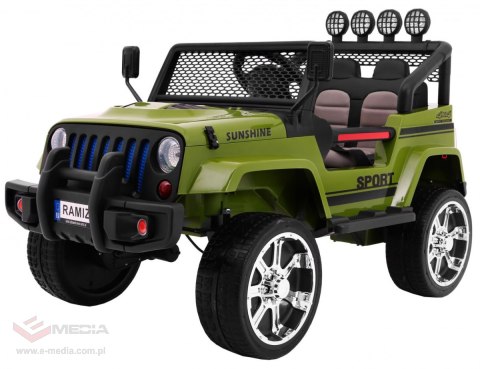 Autko terenowe Raptor Drifter Zielony + Pilot + Napęd 4x4 + Schowek + Wolny Start + MP3 LED