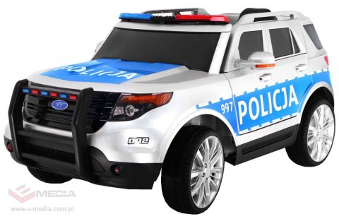 Auto SUV Policja na akumulator dla dzieci + Syreny + Światła + Megafon + Pilot