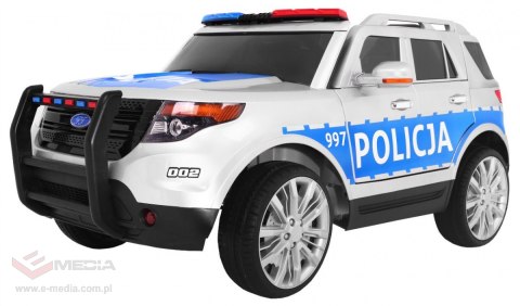 Auto SUV Policja na akumulator dla dzieci + Syreny + Światła + Megafon + Pilot