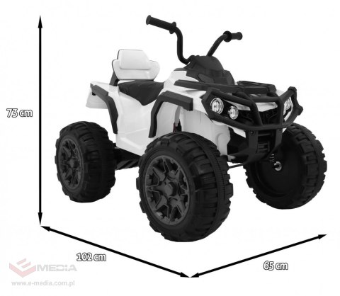 Quad ATV 2.4GHz na akumulator dla dzieci Biały + Pilot + Koła EVA + Radio MP3 + Wolny Start