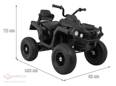 Quad ATV Air na akumulator dla dzieci Czarny + Koła pompowane + Radio MP3 + Wolny Start