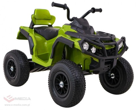 Quad ATV Air na akumulator dla dzieci Zielony + Koła pompowane + Radio MP3 + Wolny Start