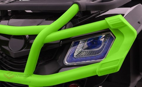 Quad XL ATV 2,4GHz na akumulator dla dzieci Czarno-Zielony + Pilot + Napęd 4x4 + Bagażnik + Wolny Start + EVA + Audio LED