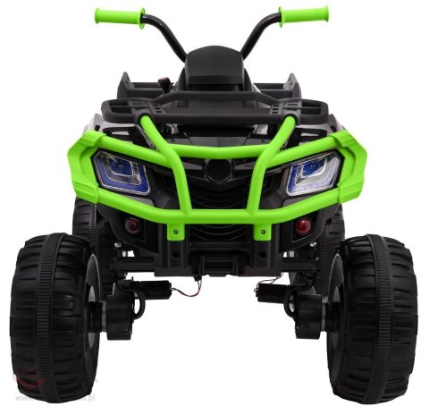 Quad XL ATV 2,4GHz na akumulator dla dzieci Czarno-Zielony + Pilot + Napęd 4x4 + Bagażnik + Wolny Start + EVA + Audio LED