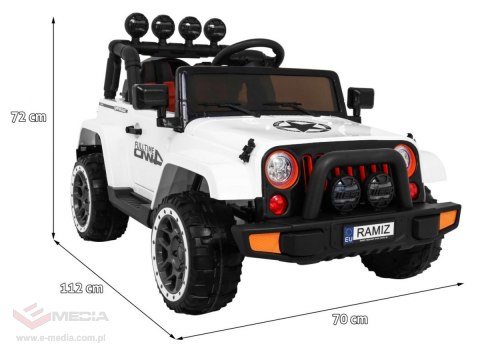 Auto Terenowe Full Time 4WD dla dzieci Biały + Napęd 4x4 + Pilot + Audio LED + Schowek