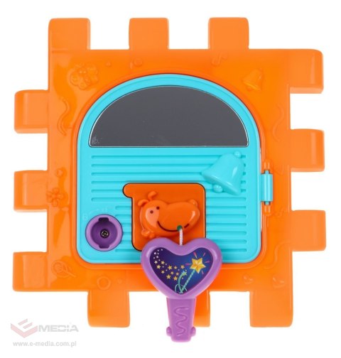 Multidomek sensoryczny dla dzieci 18m+ Mini gry 9 Puzzli + Sortery + Przeplatanka + Zegar