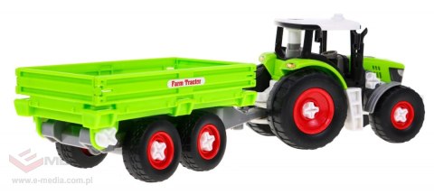 Rozkręcany Traktor z przyczepą dla dzieci 3+ Wkrętarka + Śrubokręt + Spychacz