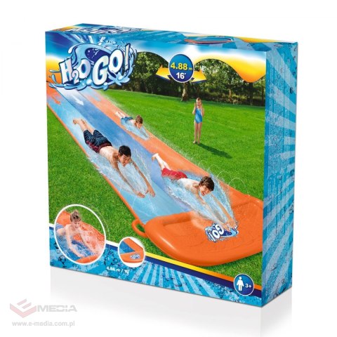 Ślizg wodny dla dzieci 3+ Potrójny tor 488cm BESTWAY + Łatka naprawcza