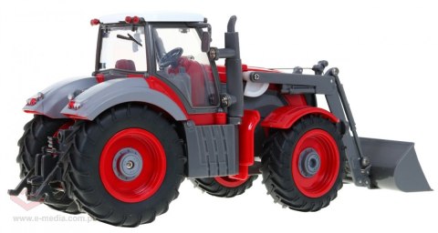 Traktor z koparką i przyczepą dla dzieci 3+ Zdalnie sterowany + Ruchome elementy Czerwono-zielony