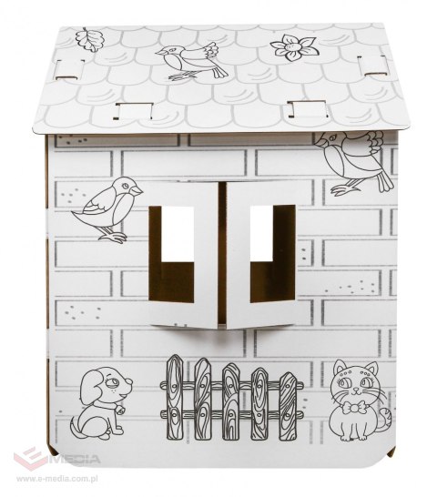 Domek XXL z autem kolorowanka 3D dla dzieci