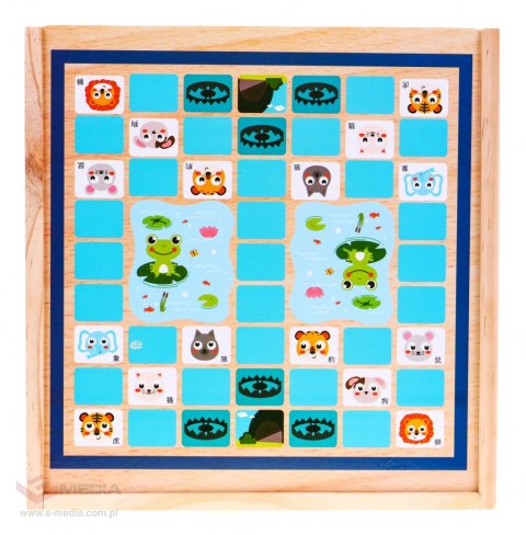 Drewniany zestaw gier planszowych 6w1 dla dzieci Trylma Węże i drabiny Szachy Chińczyk GO