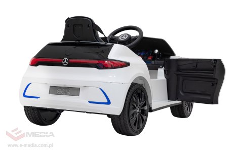 Mercedes Benz AMG EQA dla dzieci Biały + Pilot + 5-punktowe pasy + EVA + Wyświetlacz MP3 + LED