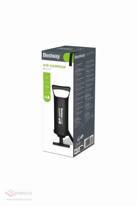 Pompka ręczna tłokowa BESTWAY 1,85l/cykl + 3 Końcówki + Elastyczny wąż