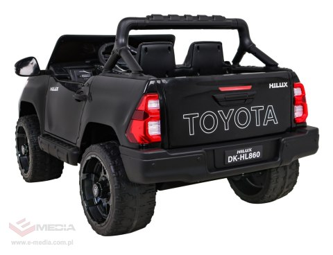 Toyota Hilux na akumulator dla dzieci Czarny Pickup + Napęd 4x4 + Pilot